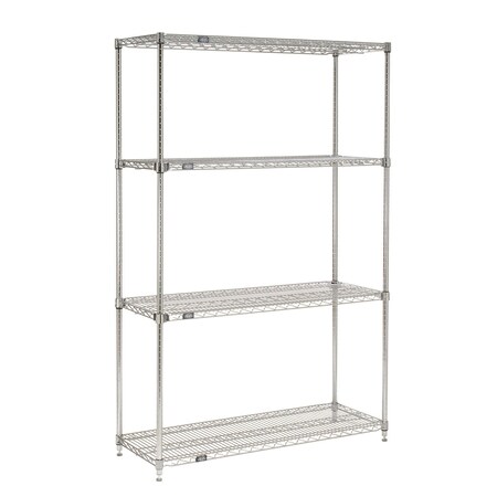 Nexel Quick Adjust Wire Shelving, Chrome, 60x18x86 18608AC